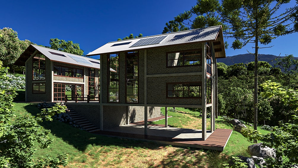 Projeto para construção de casa com piscina no alto da montanha